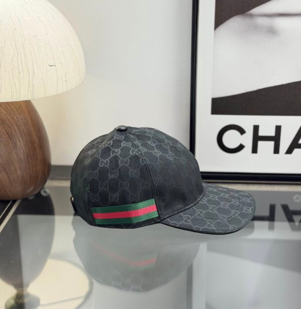 Gorra Original GG Canvas Baseball Cap con Web en combinación Beige / Azul Marino de Gucci