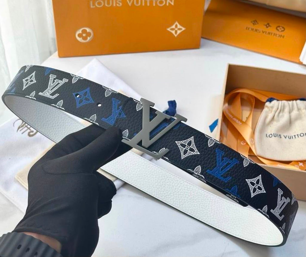 Cinturón Louis Vuitton LV Shape 40mm Reversible Belt "Monogram Multicolor / Denim Blue"