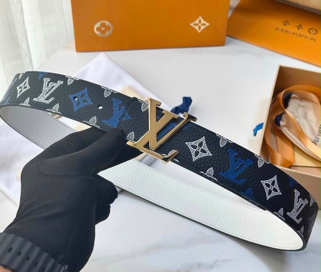 Cinturón Louis Vuitton LV Shape 40mm Reversible Belt "Monogram Multicolor / Denim Blue"