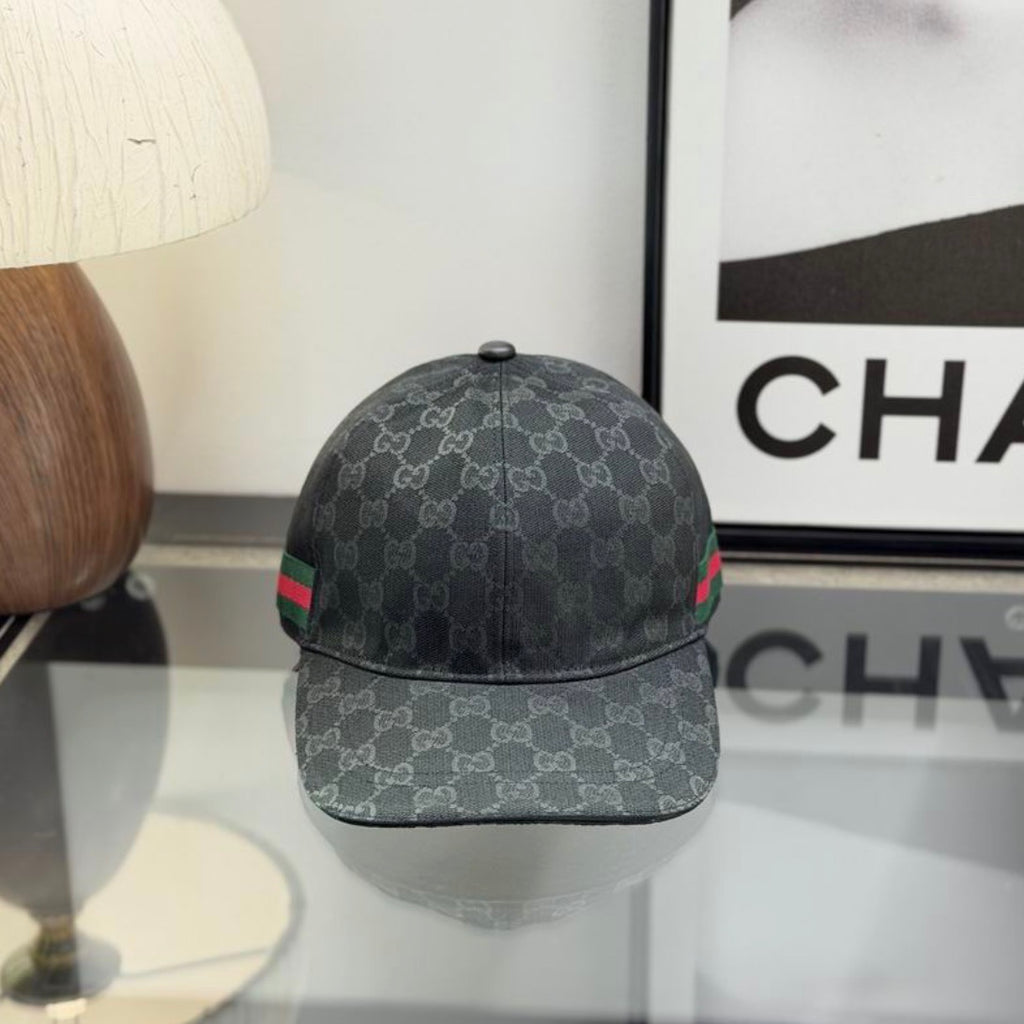 Gorra Original GG Canvas Baseball Cap con Web en combinación Beige / Azul Marino de Gucci