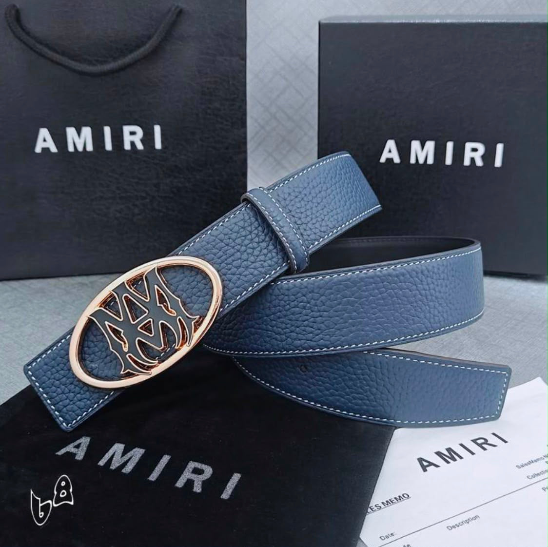 Cinturón AMIRI MA Logo Leather Belt